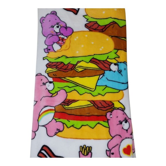 Care Bears Soft Plush Throw Blanket 50" X 70" Polyester Super Soft Hamburgers - Picture 2 of 15